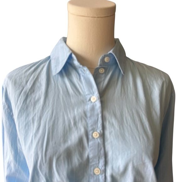 J. Crew - NWT Cropped Fitted Waist Button Down Stripped Shirt Blouse Sz Xs - Picture 5 of 10